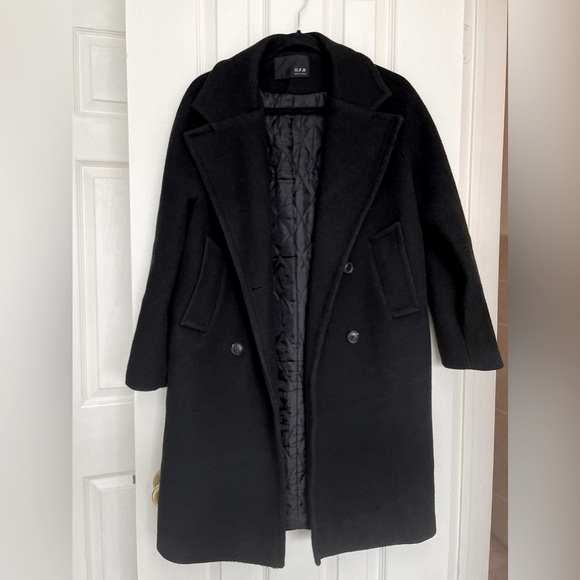 Black dropshoulder coat - Picture 1 of 4